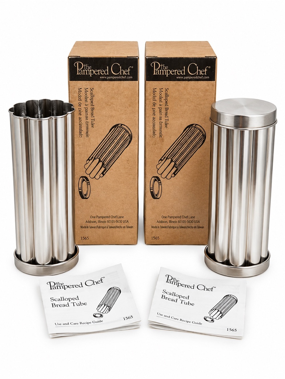 Pampered Chef Scalloped Bread Tube Set of 2 Model 1565 Canape Baking Mold